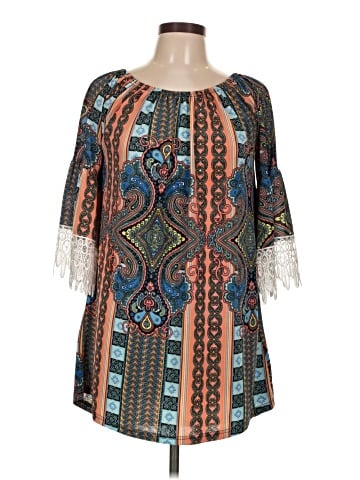 Win Win 3/4 Sleeve Blouse (view 1)