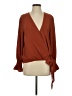 She + Sky 100% Polyester Brown Long Sleeve Blouse Size S - photo 1