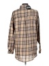 Assorted Brands 100% Polyester Plaid Tan Long Sleeve Blouse Size L - photo 2