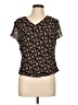 Freeport Studio 100% Rayon Black Short Sleeve Blouse Size L - photo 1