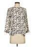 Ann Taylor LOFT 100% Polyester Animal Print Ivory 3/4 Sleeve Blouse Size XS - photo 1