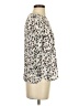 Ann Taylor LOFT 100% Polyester Animal Print Ivory 3/4 Sleeve Blouse Size XS - photo 4