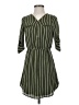 iris 100% Polyester Stripes Green Casual Dress Size S - photo 1