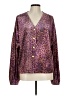 Unbranded Animal Print Purple Long Sleeve Blouse Size L - photo 1