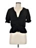 Topshop 100% Polyester Black Short Sleeve Blouse Size 6 - photo 1