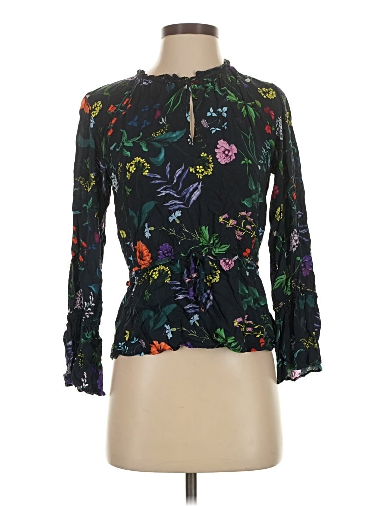 Pre-owned Amour Vert 3/4 Sleeve Blouse In Black