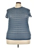 Torrid Jacquard Blue Short Sleeve Top Size 3X Plus (3) - photo 1