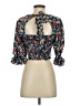 Sienna Sky 100% Polyester Floral Blue 3/4 Sleeve Blouse Size XS - photo 2