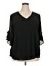 Assorted Brands 100% Polyester Black 3/4 Sleeve Blouse Size XXL - photo 1