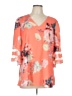 Unbranded 100% Polyester Orange 3/4 Sleeve Blouse Size L - photo 1