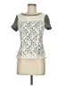 Nanette Lepore Silver Black Short Sleeve Top Size 6 - photo 1