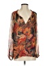 A.L.C. Orange Long Sleeve Silk Top Size 2 - photo 1