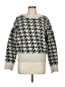 Hem & Thread Houndstooth Gray Pullover Sweater Size M - photo 1