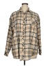 Unbranded 100% Polyester Plaid Tan Long Sleeve Blouse Size XL - photo 1