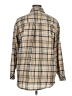 Unbranded 100% Polyester Plaid Tan Long Sleeve Blouse Size XL - photo 2