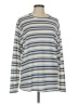 Theia Stripes Silver Blue Long Sleeve Top Size M - photo 1