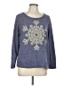 LA THREADS Floral Blue Pullover Sweater Size L - photo 1