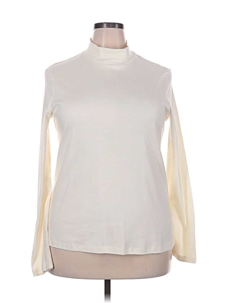 Pre-owned White Stag Long Sleeve Turtleneck In White