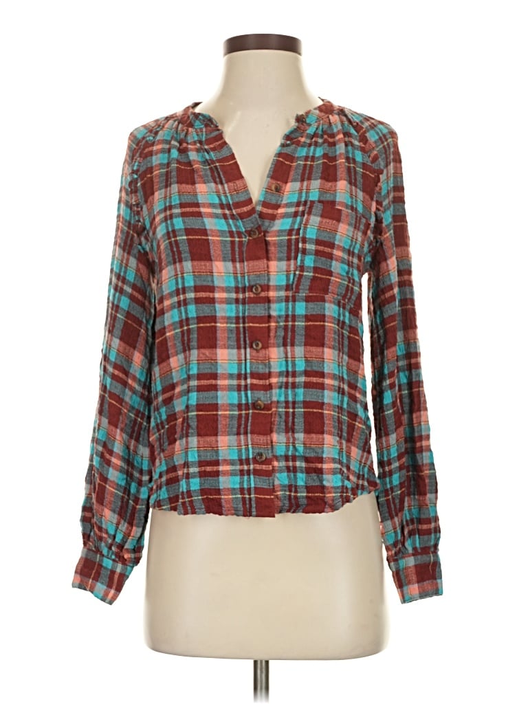 Pilcro Long Sleeve Blouse In Blue