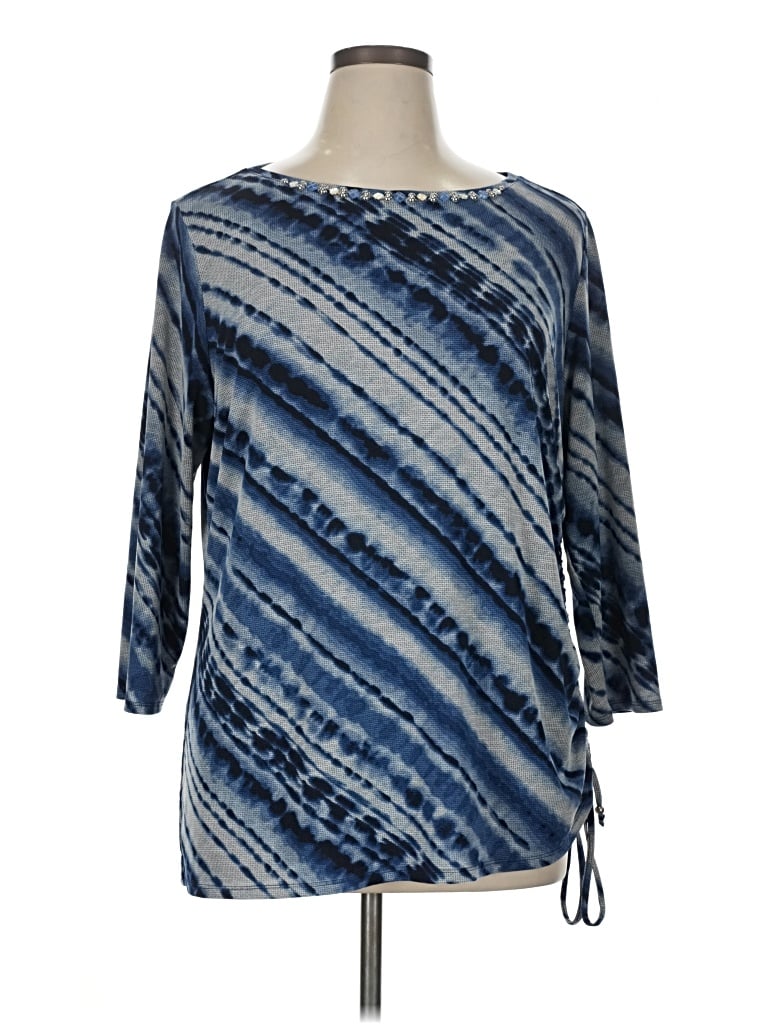 Pre-owned Ruby Rd. 3/4 Sleeve Blouse In Blue