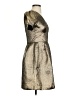 Ann Taylor LOFT Metallic Silver Cocktail Dress Size 0 (petite) - photo 4