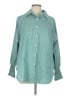 Unbranded Stripes Teal Long Sleeve Button-Down Shirt Size L - photo 1