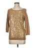 Ann Taylor LOFT Outlet Metallic Tan Gold Pullover Sweater Size Med Petite - photo 1
