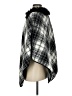 Unbranded Plaid Chevron-herringbone Gray Brown Poncho Size P (petite) - photo 2