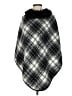 Unbranded Plaid Chevron-herringbone Gray Brown Poncho Size P (petite) - photo 5