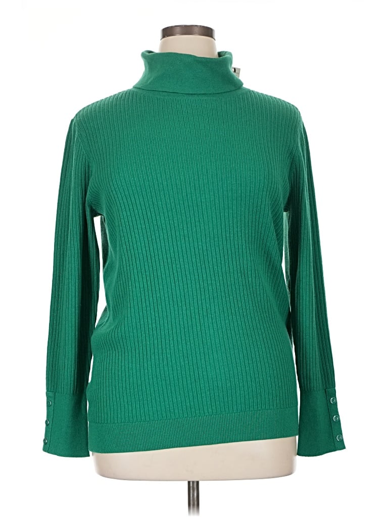 Pre-owned Talbots Turtleneck Sweater In Green