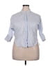 Unbranded Blue 3/4 Sleeve Button-Down Shirt Size XXL (estimated) - photo 1