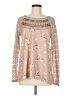 One September Animal Print Tan Long Sleeve Blouse Size M - photo 1