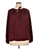Gibson Latimer 100% Polyester Burgundy Long Sleeve Blouse Size XL - photo 1