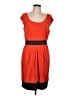 Ann Taylor Color Block Orange Casual Dress Size 12 - photo 1