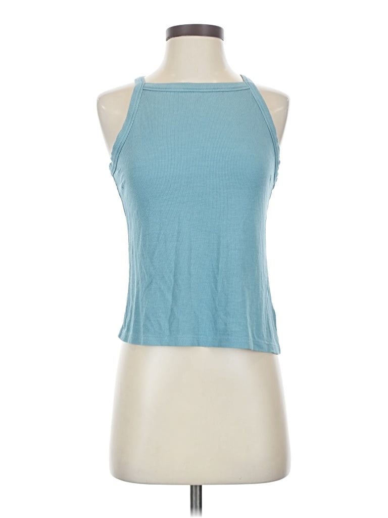 Pre-owned Sweet Romeo Tank Top Blue Halter Neckline Tops