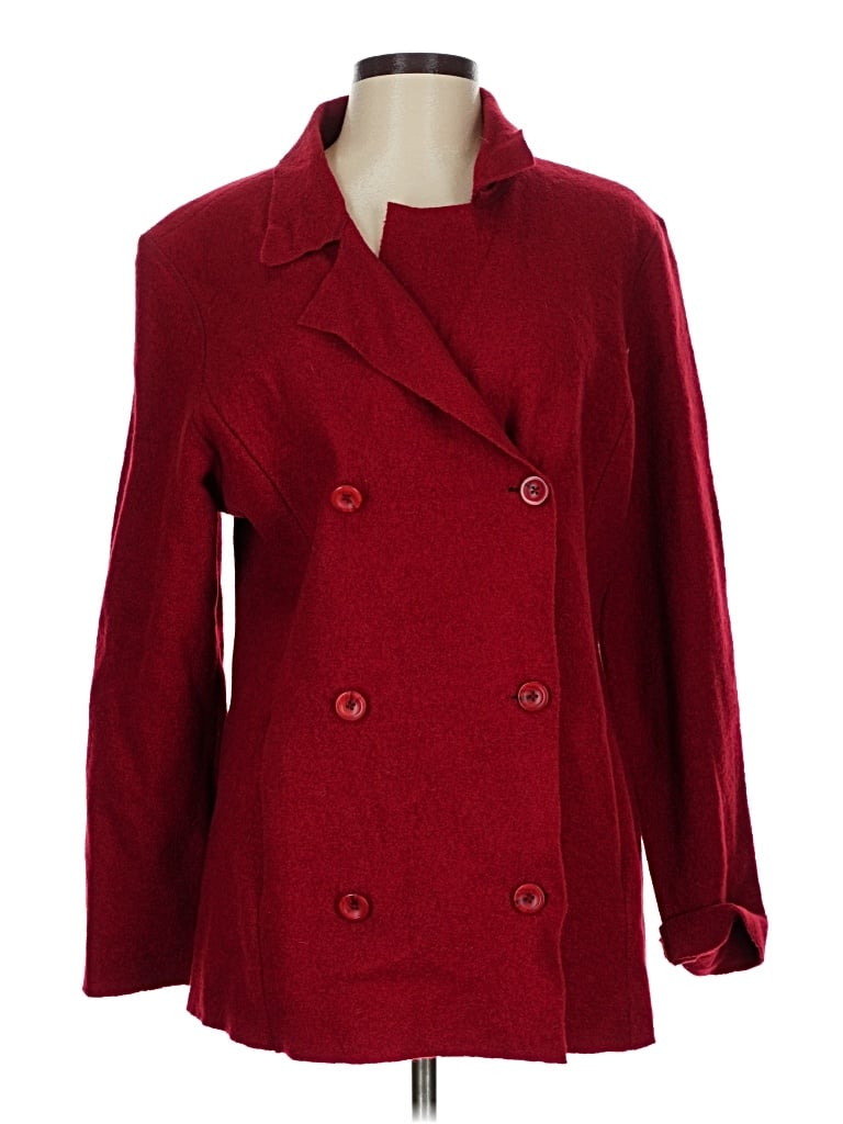 Pre-owned Liz Claiborne Wool Coat In Red