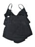 Aqua Green Solid Black Swimsuit Top Size S - photo 2