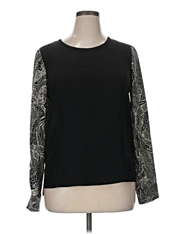 Diane von Furstenberg Long Sleeve Silk Top (view 1)