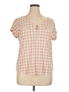 Flower & Feather Short Sleeve Blouse