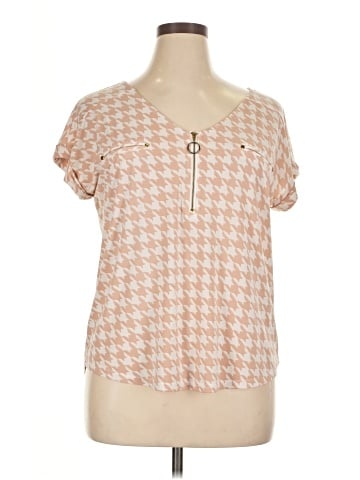 Flower & Feather Short Sleeve Blouse (view 1)