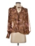 o.p.t 100% Polyester Brown Long Sleeve Blouse Size XS - photo 1