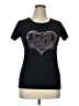 Assorted Brands Hearts Black Short Sleeve T-Shirt Size 0X - photo 1