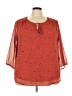 St. John's Bay 100% Polyester Red 3/4 Sleeve T-Shirt Size 3X - photo 1