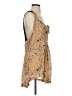 A.L.C. 100% Silk Tan Casual Dress Size M - photo 4