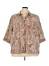 Catherines Paisley Tan 3/4 Sleeve Blouse Size 3X - photo 1