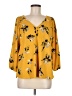 MELLODAY Yellow 3/4 Sleeve Blouse Size M - photo 1