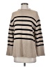 Zesica Stripes Tan Turtleneck Sweater Size S - photo 1
