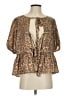 Bailey Rose 100% Polyester Animal Print Brown Short Sleeve Blouse Size S - photo 1