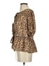 Bailey Rose 100% Polyester Animal Print Brown Short Sleeve Blouse Size S - photo 5