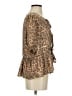 Bailey Rose 100% Polyester Animal Print Brown Short Sleeve Blouse Size S - photo 4